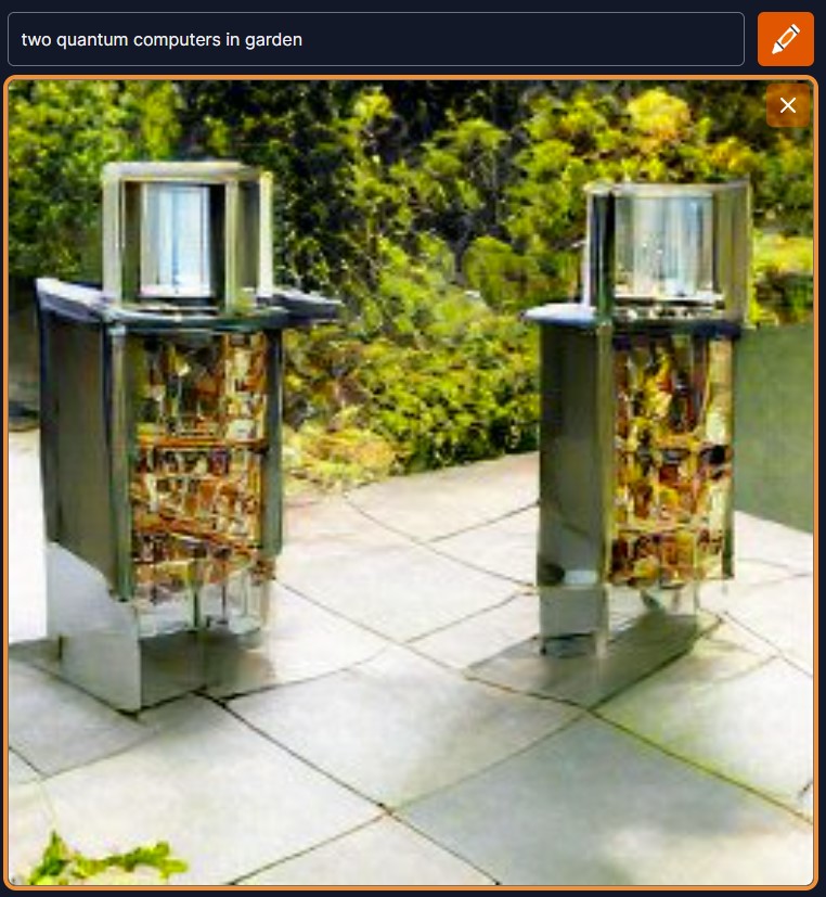 Prompt: Quantum computer in garden