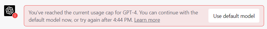 ChatGPT Plus on GPT-4 refuses any more work when limit is hit